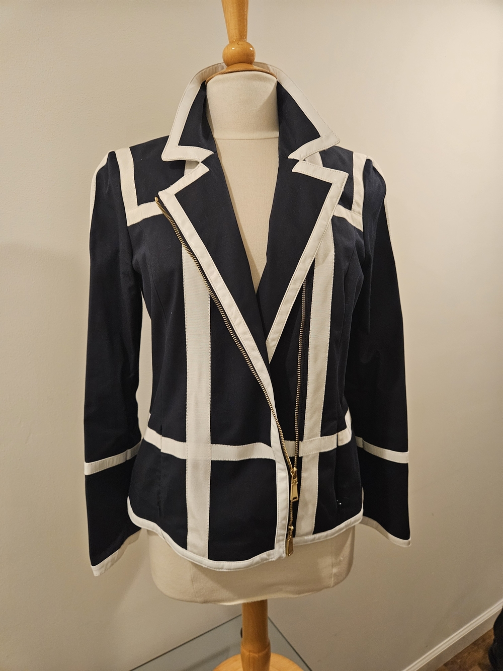 Vintage Worth NY Graphic Contrast Trim Blazer Jacket – Size 8